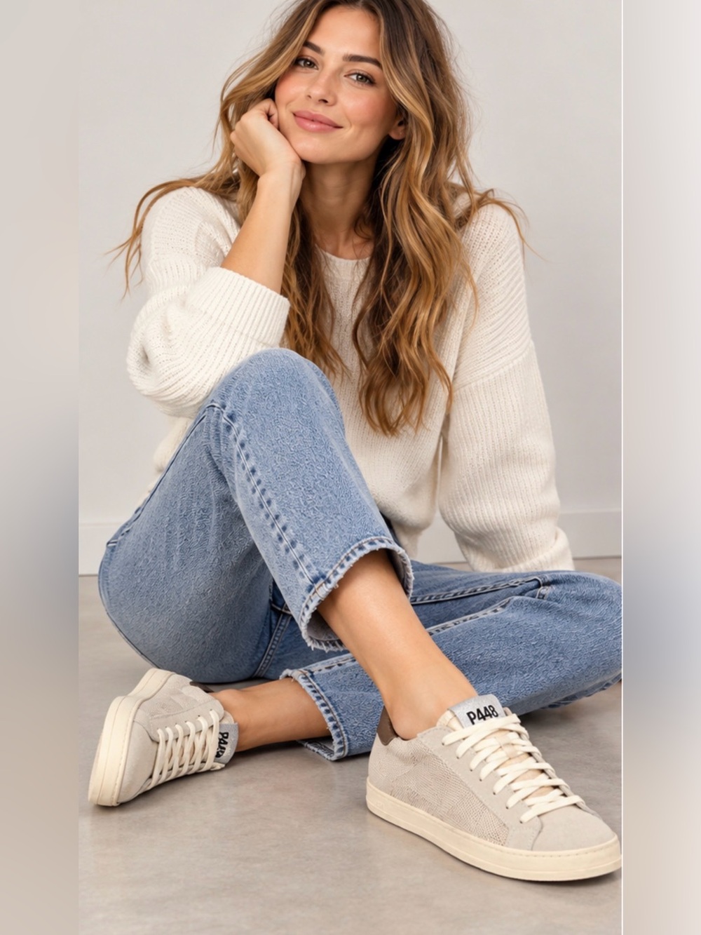 P448 || Beige Suede Leather Low-Top Sneakers. Sz. EU 39-US 8/8.5